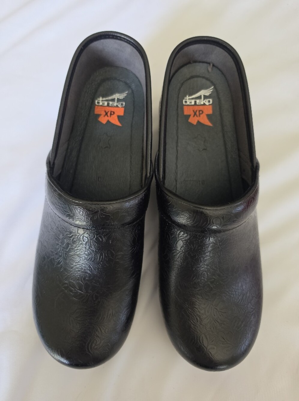 Dansko Black Floral Tooled Professional XP Clog - Size 40